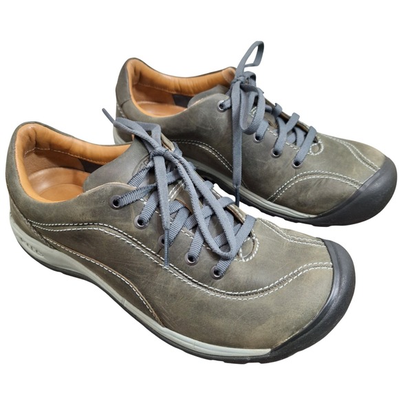 Keen Shoes - Keen Presidio Women's Leather Walking Hiking Shoes Olive Green Lace Up Size 7W